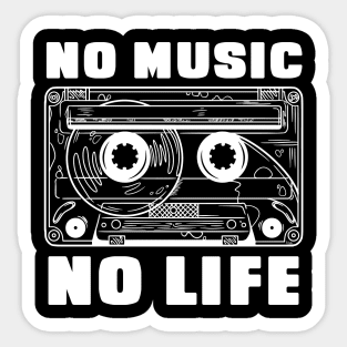 No Music No Life Cassette Sticker